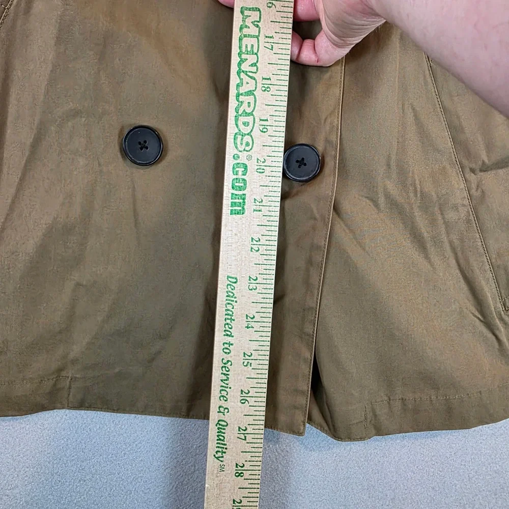 Everlane Womens Short Trench Coat Khaki Brown Double Breasted Cotton Jacket Sz S